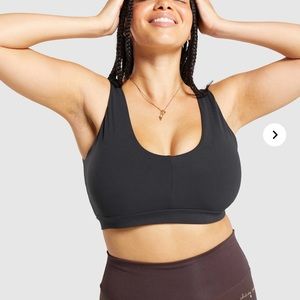 Whitney x gymshark black sports bra